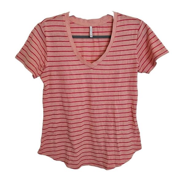 Z Supply Linen Blend T-Shirt V-Neck Lightweight Pink Size Extra Small XS - Picture 2 of 6